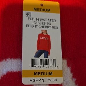 Vince Camuto Bright Cherry Red Love Sweater